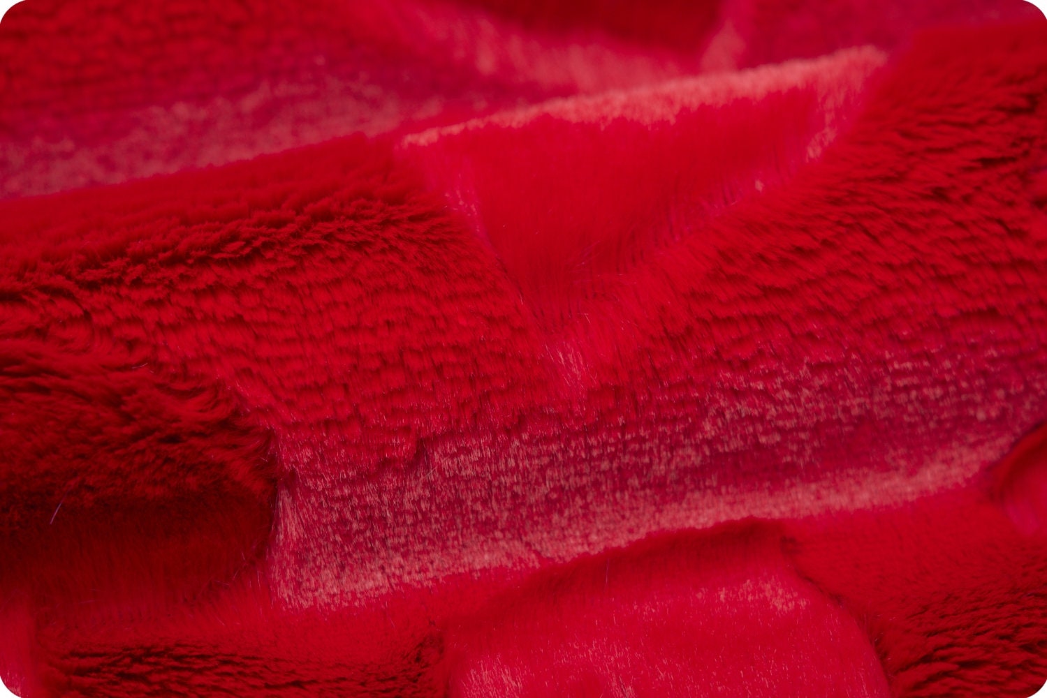 End of Bolt 39" x 60" Luxe Cuddle® Hearts Scarlet MINKY From Shannon Fabrics 10mm Pile