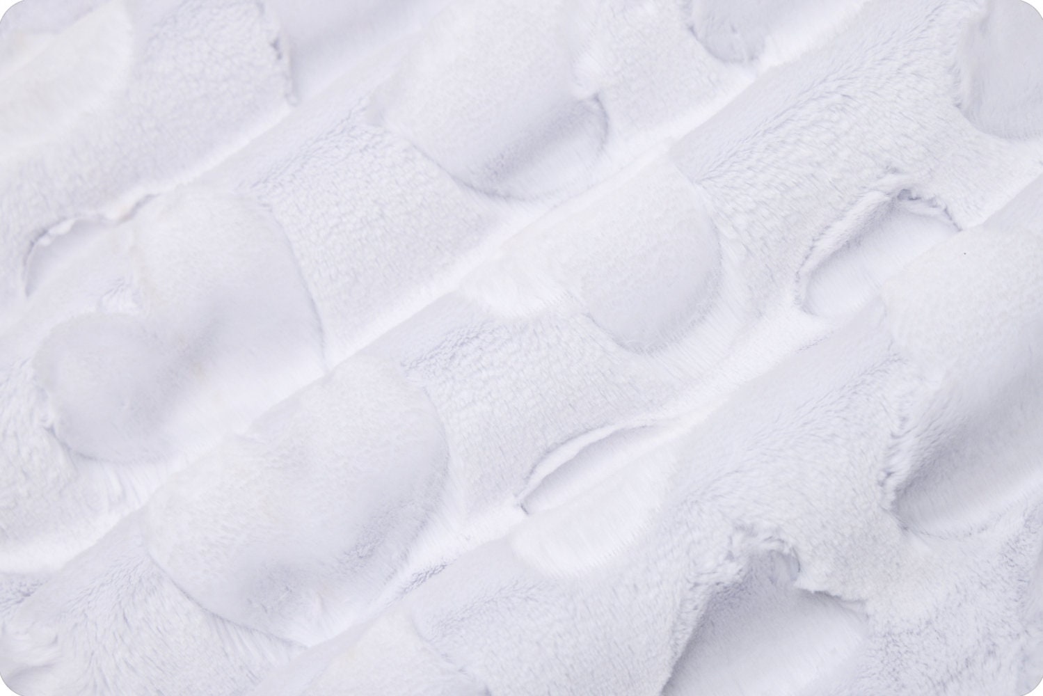 End of Bolt 48" x 60" - Luxe Cuddle® Hearts Snow MINKY From Shannon Fabrics 10mm Pile