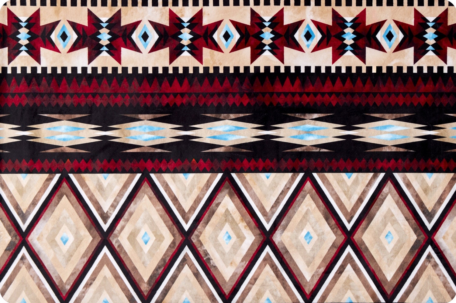 END OF BOLT 67" x 60" Aztec Digital Cuddle® Smooth in Honey Minky from Shannon Fabric - 2.5mm pile