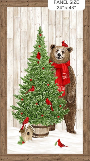 Beary Merry Christmas Panel from from Northcott Fabrics by Deborah Edwards - Approx 2/3 Yard Panel