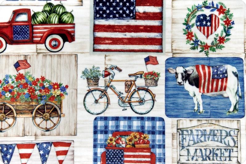END OF BOLT 32" x 60" Homeland in Jeans Digital Cuddle® Smooth Minky from Shannon Fabrics - 2.5mm pile