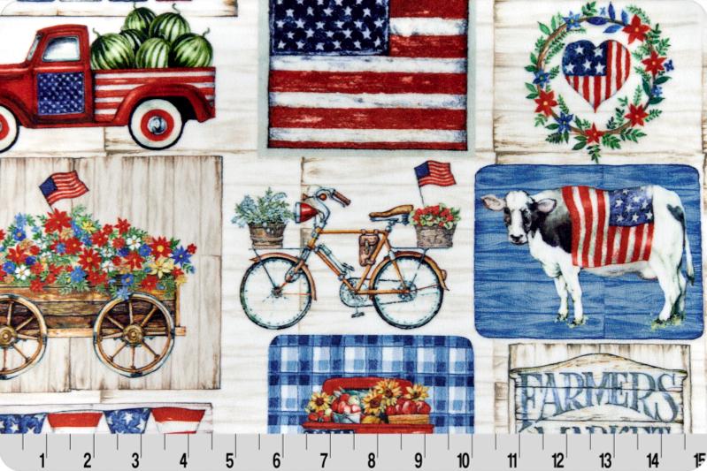 END OF BOLT 32" x 60" Homeland in Jeans Digital Cuddle® Smooth Minky from Shannon Fabrics - 2.5mm pile
