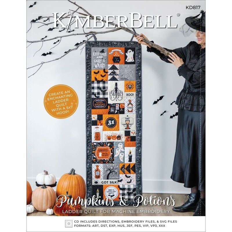 Embroidery CD - Kimberbell Pumpkins & Potions 20x60 - Ladder Quilt