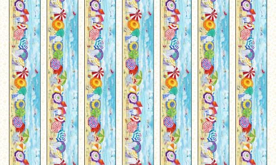 Beach Stripes in Sand from the Beach Vista Collection by Paul Brent for Elizabeth's Studio BY THE YARD
