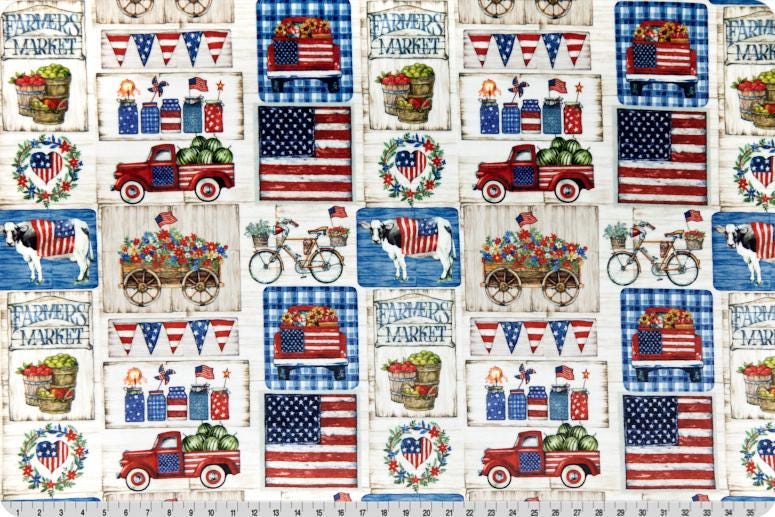 END OF BOLT 32" x 60" Homeland in Jeans Digital Cuddle® Smooth Minky from Shannon Fabrics - 2.5mm pile