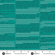 Redacted Redux in Cyan from the Scrawl Collection by Giucy Giuce for Andover Fabrics BY THE YARD - 100% Cotton
