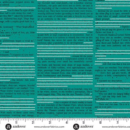Redacted Redux in Cyan from the Scrawl Collection by Giucy Giuce for Andover Fabrics BY THE YARD - 100% Cotton