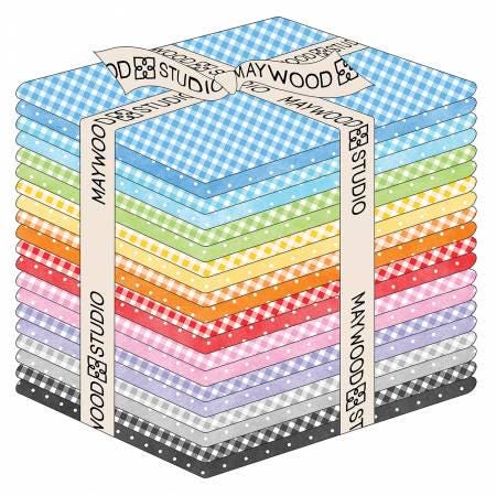 FLANNEL - Dots & Checks Fat Quarter Bundle from the Playtime Flannel Collection by Maywood Studio - 20 pieces - 100% Cotton