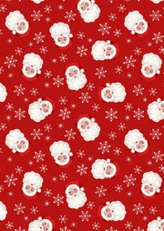 Santa in Natural with Red from the Oh Christmas Tree! Collection by Lewis and Irene Fabric - 100% Cotton Fabric