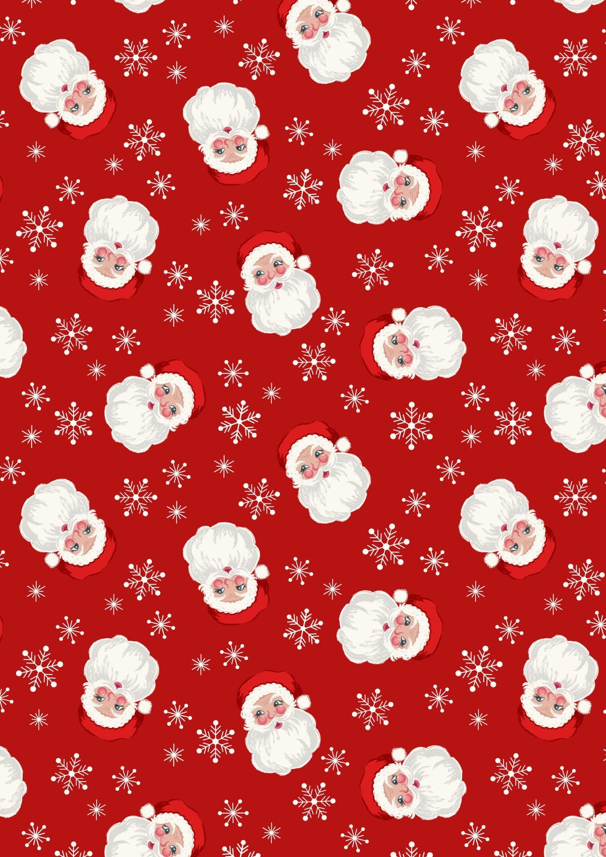 Santa in Natural with Red from the Oh Christmas Tree! Collection by Lewis and Irene Fabric - 100% Cotton Fabric