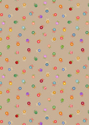 Baubles in Natural with Gold Metallic from the Oh Christmas Tree! Collection by Lewis and Irene Fabric - 100% Cotton Fabric