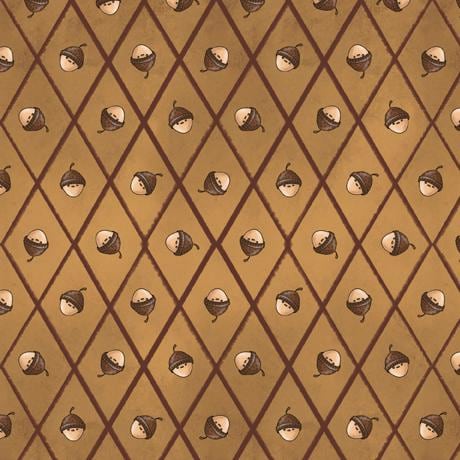 Acorn Diamond Grid in Brown from the A Pilgrim's Autumn Collection by ©Desiree’s Designs for Quilting Treasures Fabrics - 100% Cotton