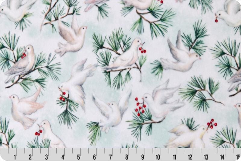 END OF BOLT (28" X 60") White Doves Digital Cuddle® Multi by Shannon Fabrics - 2.5mm Pile - Digital Print - 100% Polyester