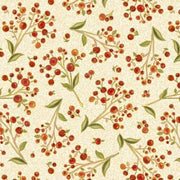 Berry Sprig in Cream from the Autumn Forest Collection by ©Gina Jane Lee for Quilting Treasures Fabrics - 100% Cotton