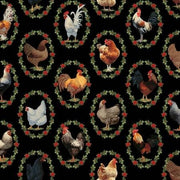Christmas Chickens in Black from the Tidings & Joy Collection from Freckle + Lollie - 100% Cotton