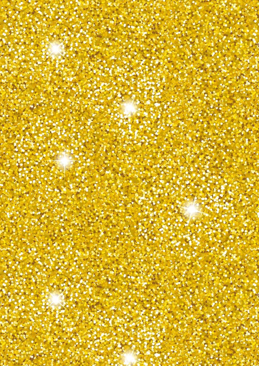 Glitter in Gold with Gold Metallic from the Disco Collection from Lewis & Irene Fabrics - 100% Cotton