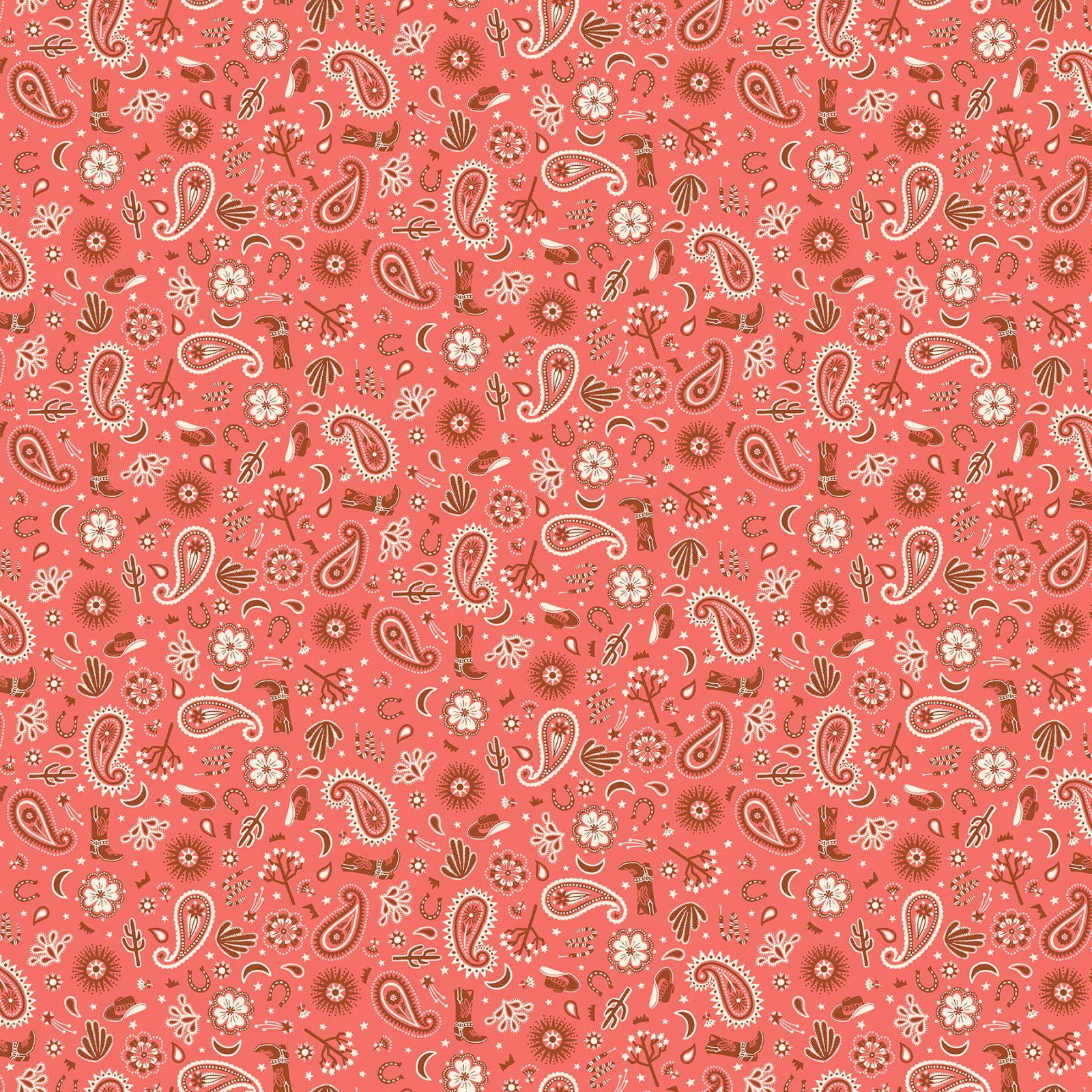 Bandana in Red from the Desert Sunrise Collection from Figo Fabrics BY THE YARD - 100% Cotton