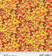 Autumn Leaves in Yellow from the Autumn Retreat Collection by Abraham Hunter for P&B Textiles - 100% Cotton