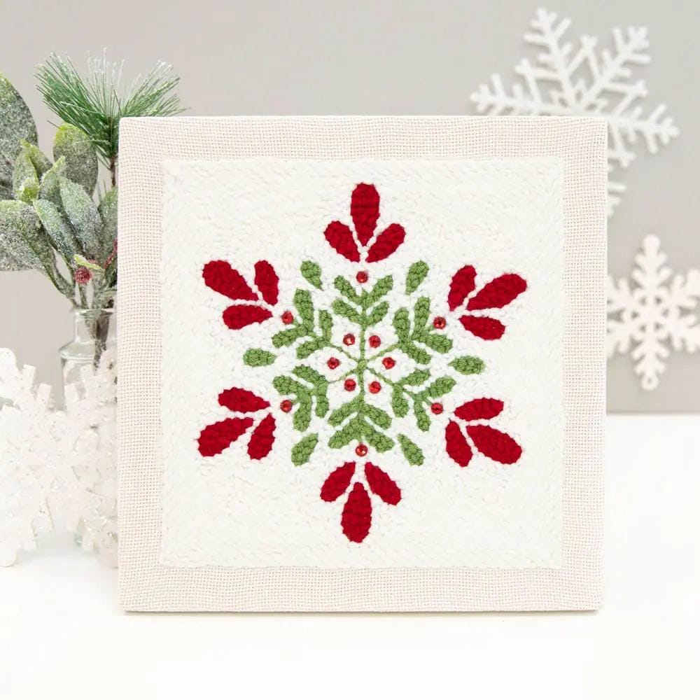 Kimberbell's Snowflake Shimmer – Punch Needle Plus Kit - Everything needed to make project is included