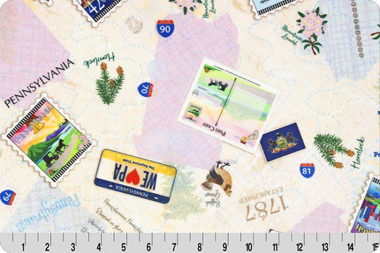 Minky - DISCONTINUED-Where Ya' Been? States Digital Cuddle® PENNSYLVANIA from Shannon Fabric's Digital Cuddle Collection