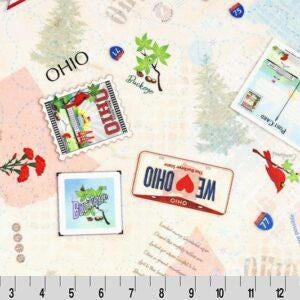 Minky - DISCONTINUED-Where Ya' Been? States Digital Cuddle® OHIO from Shannon Fabrics - 60" Wide's Digital Cuddle Collection