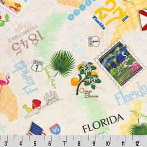 Minky - DISCONTINUED-Where Ya' Been? States Digital Cuddle® FLORIDA from Shannon Fabric's Digital Cuddle Collection