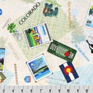 Minky - DISCONTINUED-Where Ya' Been? States Digital Cuddle® COLORADO from Shannon Fabric's Digital Cuddle Collection