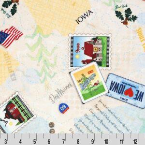 Minky - DISCONTINUED-Where Ya' Been? States Digital Cuddle® IOWA from Shannon Fabric's Digital Cuddle Collection