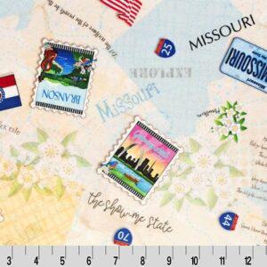 Minky - DISCONTINUED- Where Ya' Been? States Digital Cuddle® MISSOURI from Shannon Fabrics - 60" Wide
