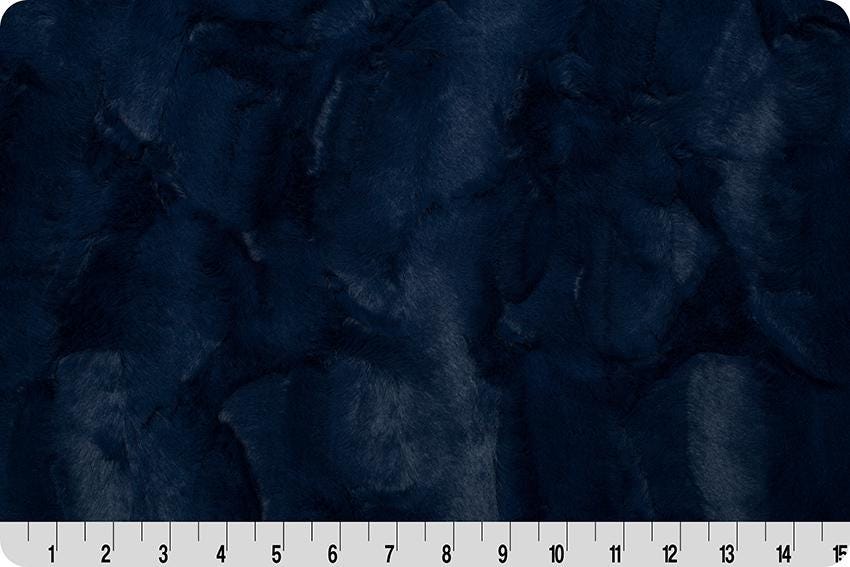 END OF BOLT 36" x 80" Minky - Luxe Cuddle® Mirage extra wide 80" in Navy Furry Fabric from Shannon Fabrics