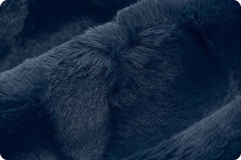 END OF BOLT 36" x 80" Minky - Luxe Cuddle® Mirage extra wide 80" in Navy Furry Fabric from Shannon Fabrics