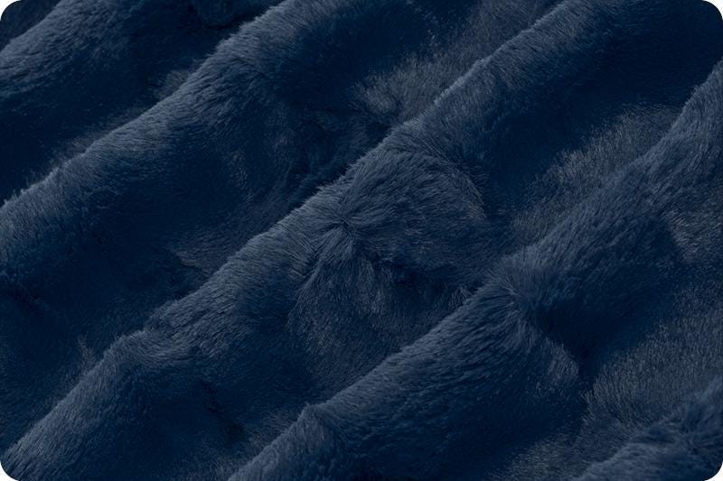 END OF BOLT 36" x 80" Minky - Luxe Cuddle® Mirage extra wide 80" in Navy Furry Fabric from Shannon Fabrics