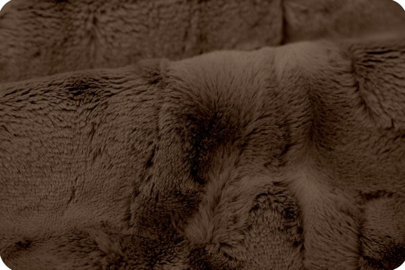 END OF BOLT 30" x 80" Minky - Luxe Cuddle® Mirage extra wide 80" in Truffle Furry Fabric from Shannon Fabrics