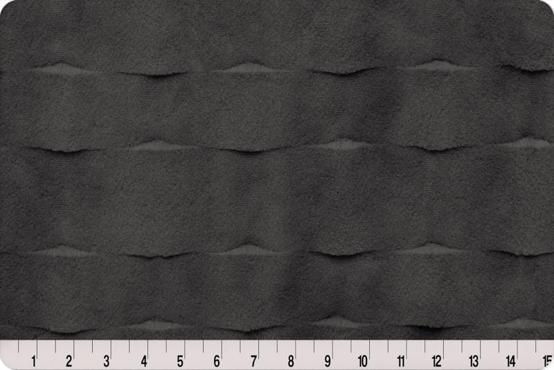 END OF BOLT 35" X 60" Luxe Cuddle® Marbella in Charcoal Plush Minky from Shannon Fabric- 10mm