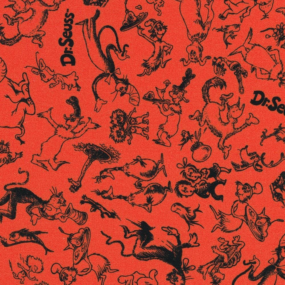 Dr. Seuss Character Sketch in Red from the Celebrate Seuss! Collection by Robert Kaufman - 100% Cotton