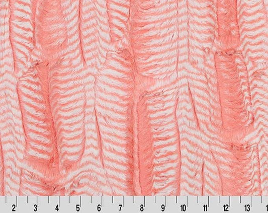 Minky -DISCONTINUED- Luxe Cuddle Mamba CORAL & SNOW From Shannon Fabrics