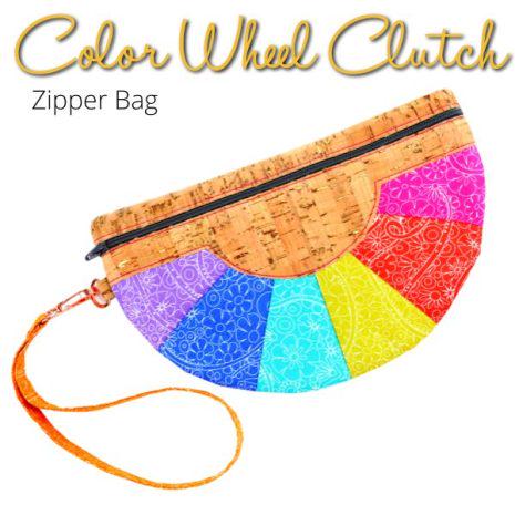 Color Wheel Clutch On The Hoop ITH Sewing Pattern from Sookie Sews - Free Video Course Available