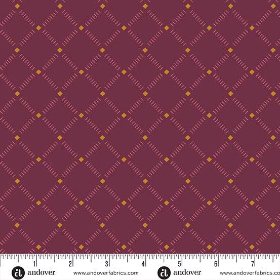 Roadside in Raspberry From Andover Fabrics Meadow Walk Collection by Alexandra Bordallo BY THE YARD