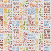 Autumn Words from the Autumn Girl Collection by Paintbrush Studio Fabrics - 100% Cotton Fabric