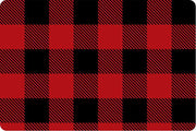 END OF BOLT 36" x 60" Double Sided Minky - Buffalo Check in Scarlet and Black Cloud Cuddle® in Black from Shannon Fabrics