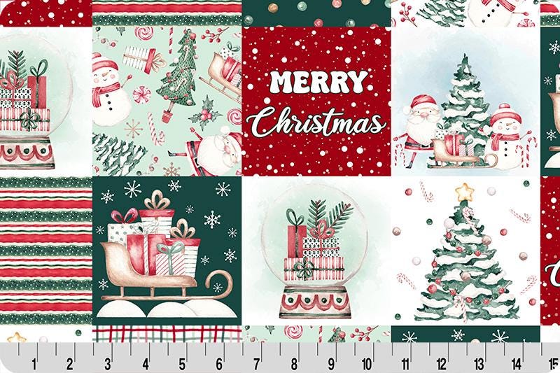 END OF BOLT 30" X 60" Jolly Stitches Multi Digital Cuddle® Minky from Shannon Fabrics 2.5mm pile