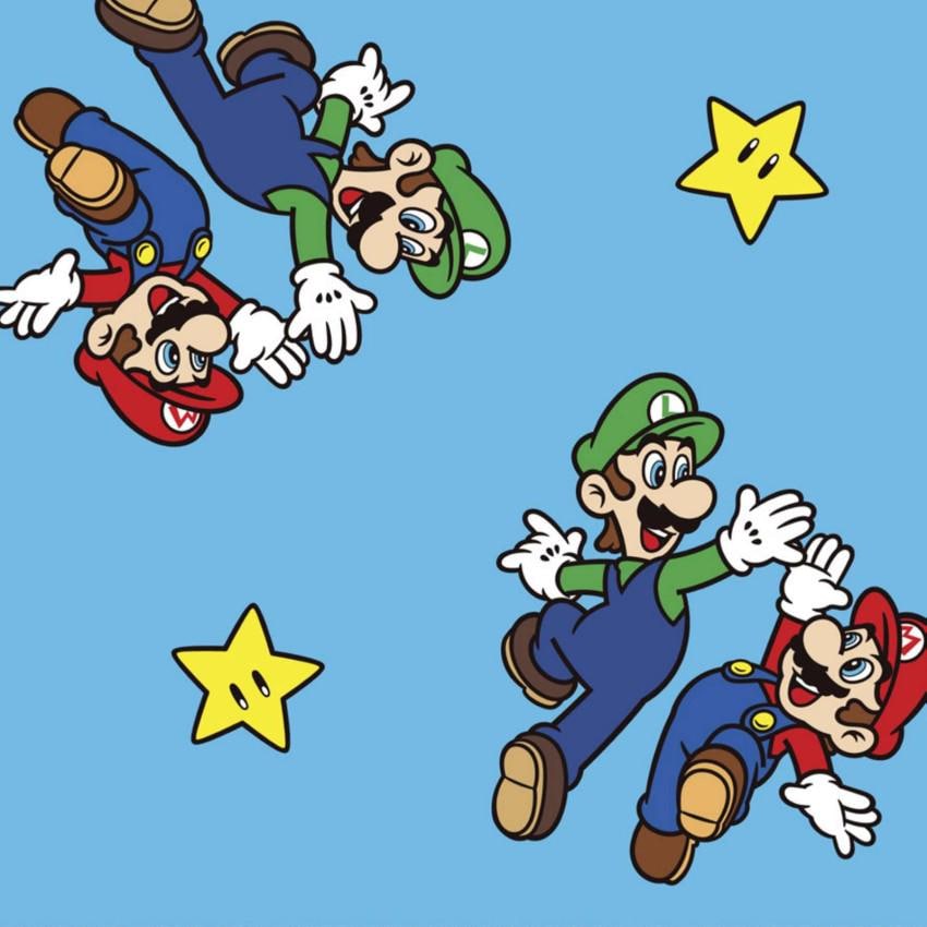 END OF BOLT 34" x 58" Fleece Fabric - Nintendo Super Mario Bros. High Five from Springs Creative by the Yard - Licensed