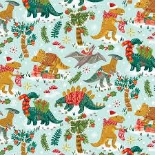Christmas Dinosaurs in the Snow from Timeless Treasures Fabrics - 100% Cotton