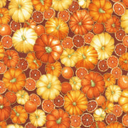 Autumn Pumpkins Metallic on Red from the Sweet Pumpkin Spice Collection by Robert Kaufman