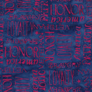 Batik Fabric - Americana Currant Patriotic Words from the Freedom 2 Collection by Island Batiks - 100% Cotton BY THE YARD