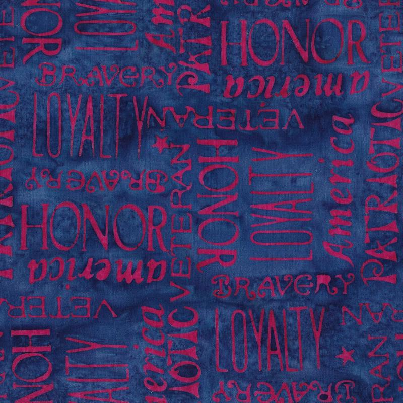 Batik Fabric - Americana Currant Patriotic Words from the Freedom 2 Collection by Island Batiks - 100% Cotton BY THE YARD