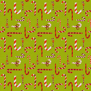 Candy Canes in Green from the Christmas Town Collection by PBS Fabrics - 100% Cotton Fabric
