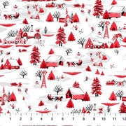 Christmas Eve in White from the Home For The Holidays Collection by Patrick Lose for Northcott Fabrics - 100% High Quality Cotton