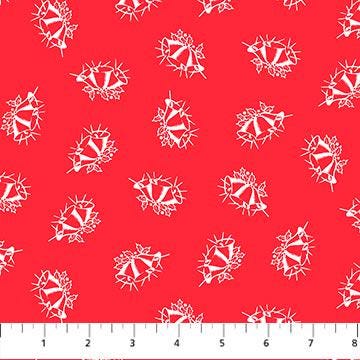 Christmas Bells in Red from the Home For The Holidays Collection by Patrick Lose for Northcott Fabrics - 100% High Quality Cotton BY THE YARD
