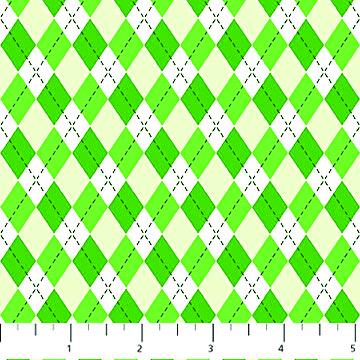 Argyle in Green - Love and Luck Celebrations Collection by Patrick Lose BY THE YARD - 100% Cotton Fabric